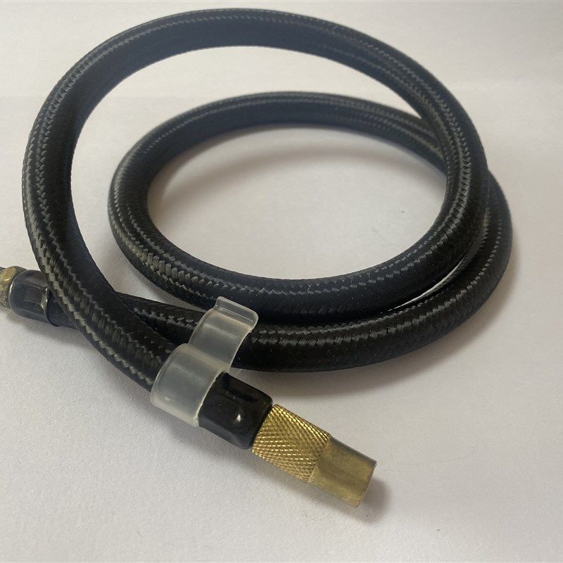 Black Air Hose for Inflating with a Pump, Rubber Hose, Gauze-Woven Tube, Extension Hose Accessories, Car Air Pump Default