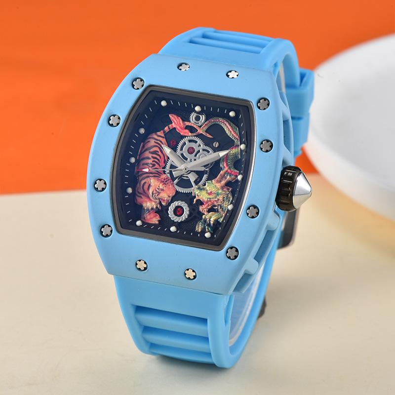 Drache Tiger Totem Quarz Herrenuhr - Kräftiger Europäischer & Amerikanischer Stil für Jugendliche