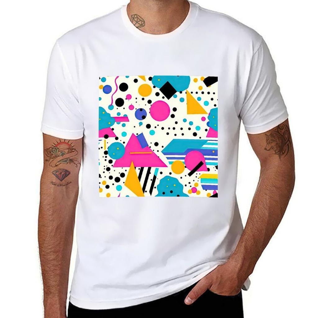 Retro 80s and 90s Pop Memphis Pattern TShirt Outdoor Sports Lightweight Tee