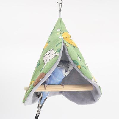 Yousheng Winter-Vogelnest zum Aufhängen, Cartoon-Druck, dick, weich, gemütlich, kältebeständig, kleines Vogelbett, Hängematte, Haus, Papagei, Sittich, Finke, Kanarienvogel, Käfig, Sitzstange, Spielzeug