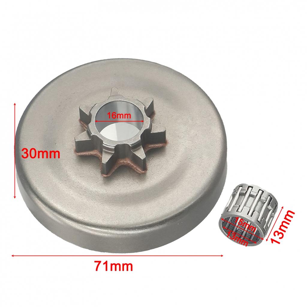 7T Clutch Cover Drum Chain Sprocket For 340 With Needle Roller Bearing