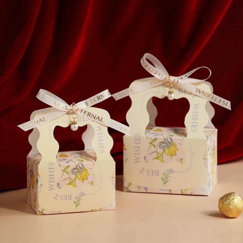 Creative Wedding Favor Candy Gift Box Set with Thank You Bag