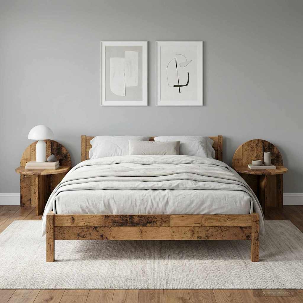 Nightstand 2 pcs Reclaimed Wood Look 40 x 35.5 x 45.5 cm Engineered Wood