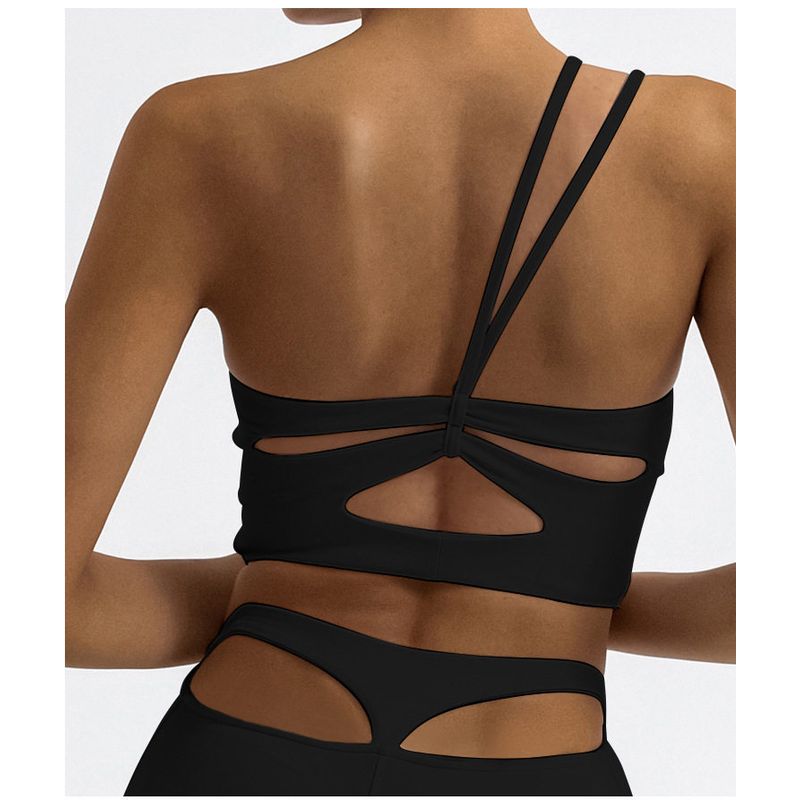 

Cross Fashion Trendy with Chest Pad High Elastic Yoga Vest Black Vest L