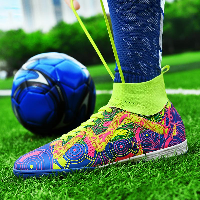 Fußballschuhe Kinder High-Top Fußballschuhe Gummi Kurze Stollen Jugend Sportschuhe Fußball Trainingsschuhe Kunstrasen Herren Fußballschuhe