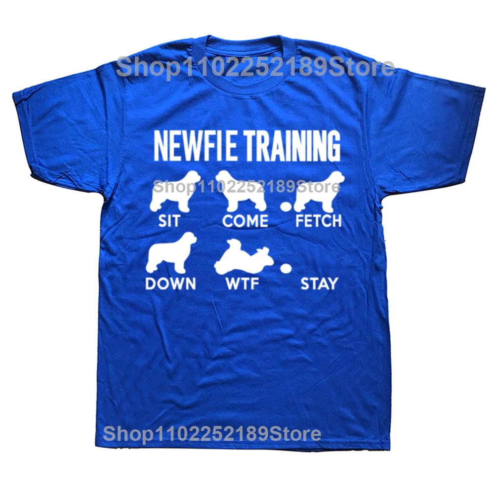 Funny Newfie Training Newfoundland Dog Tricks T-shirts Men Women's Fashion Casual Tshirt 100% Cotton Loose Oversized T Shirt