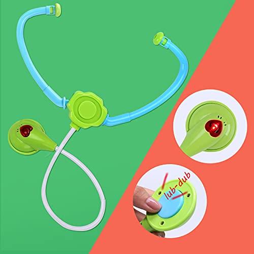 Cute Stone Doctor Play Set, 30-Piece Educational Toy Set, Food Sanitation Inspected, Pretend Play, Dentist Play, Storage Case, Light & Sound Effects,