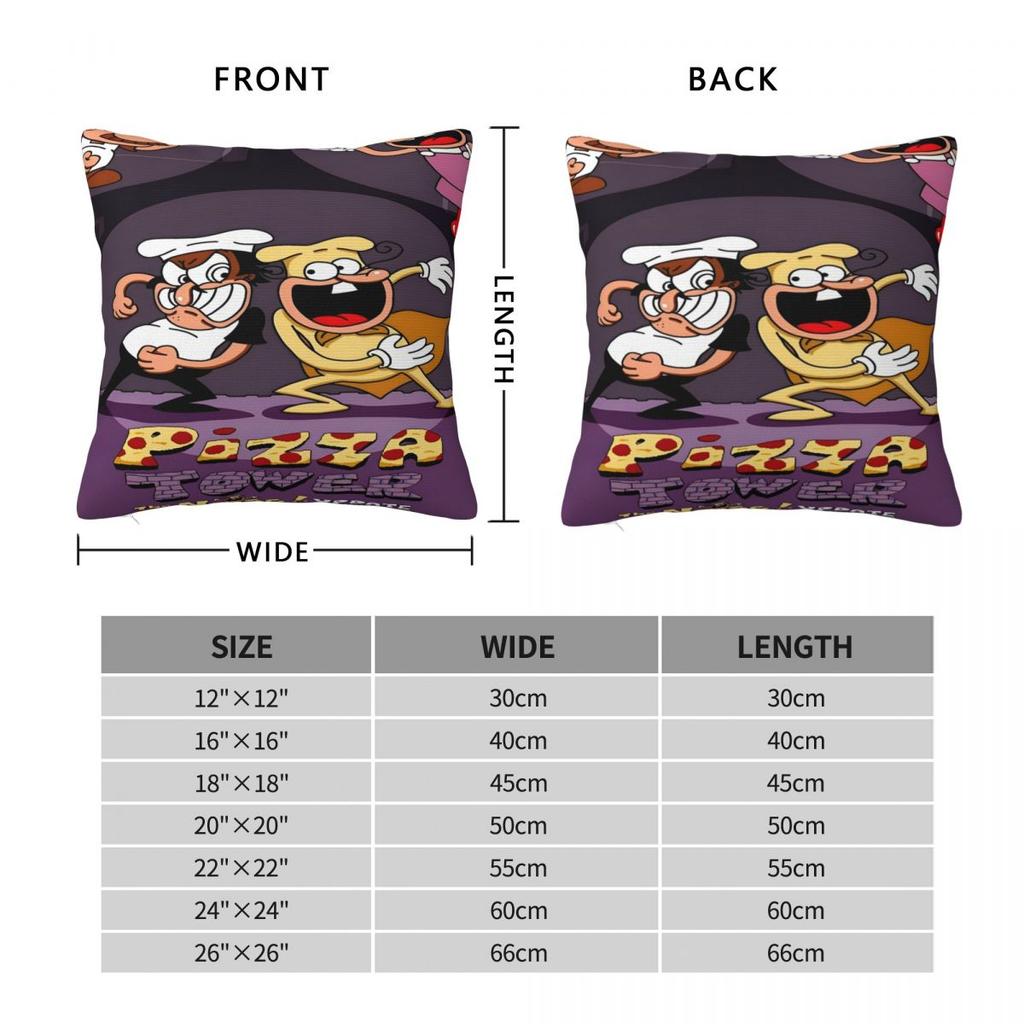 Pizza Tower Game Lover Pillowcases Merch Soft Cushion Cover Pillow Covers Home Decorations Square Multi-Size