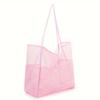 Travel Beach Bag With Mesh Compartments For Swimsuit And Toiletry Storage
