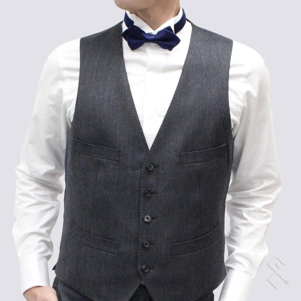 Pointed Silk Bow Tie for Solid Made In Fujiyama Grand Navy Blue Adults, Color, Japan, Woven, Creer,