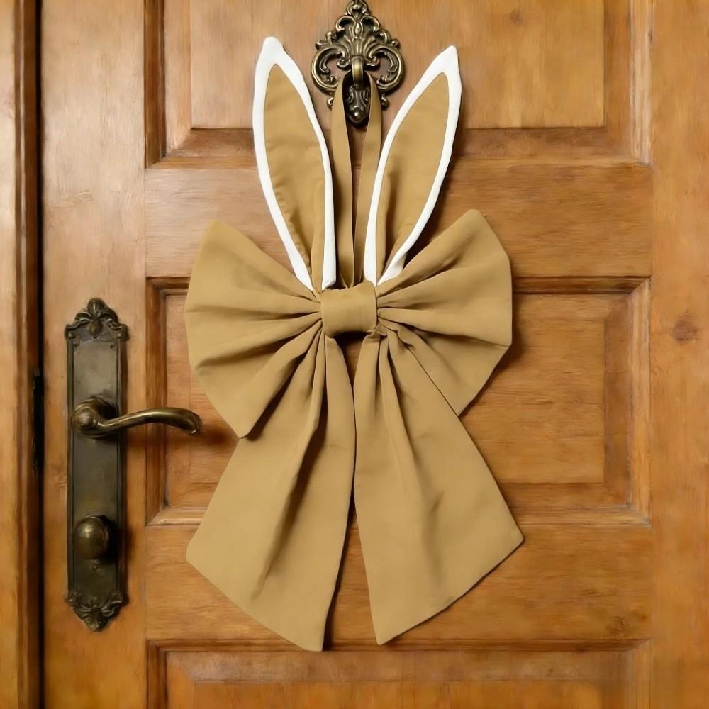 Soft Bunny Ear Bow Multi-colored Wreath Bow Front Door Decor Easter Hanging Item  Wall Decor
