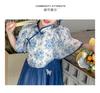 Girls' cheongsam dress 2026 new summer children's Chinese style blue and white porcelain Hanfu ancient style summer princess dress