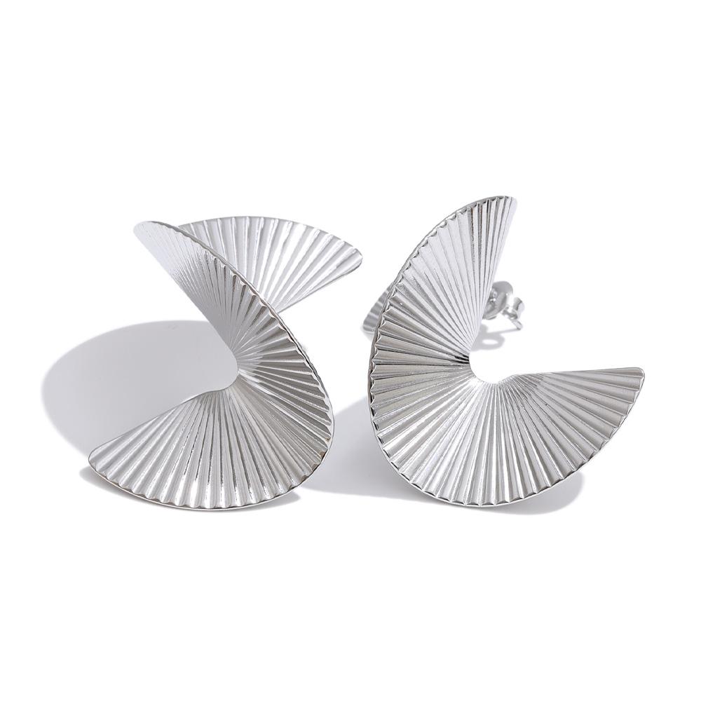 Eetit Statement Stainless Steel Metal Twist Gold Color Geometric Stud Earrings Fashion Temperament Waterproof Jewelry Wholesale