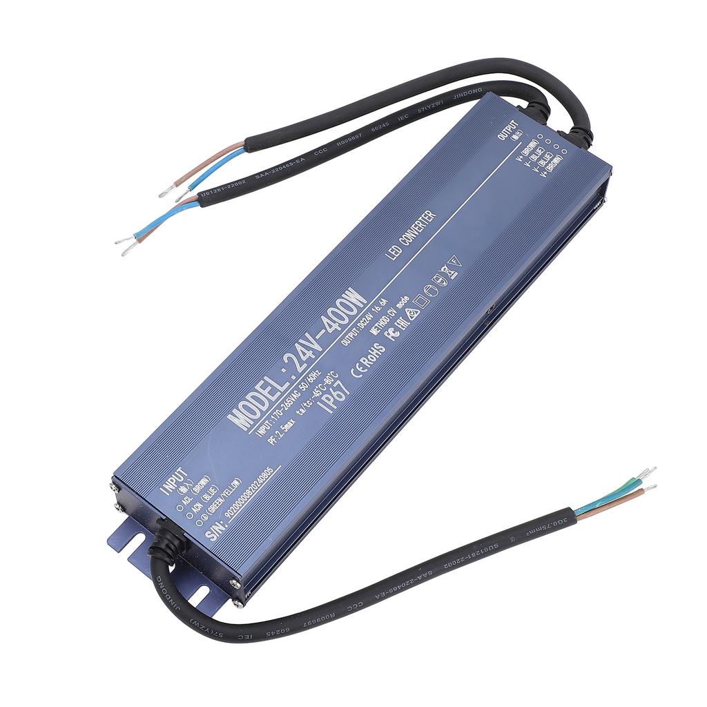 Waterproof LED Driver IP67 Constant Voltage Power Supplies Protection Chip 400W AC170?265V24V 16.6A