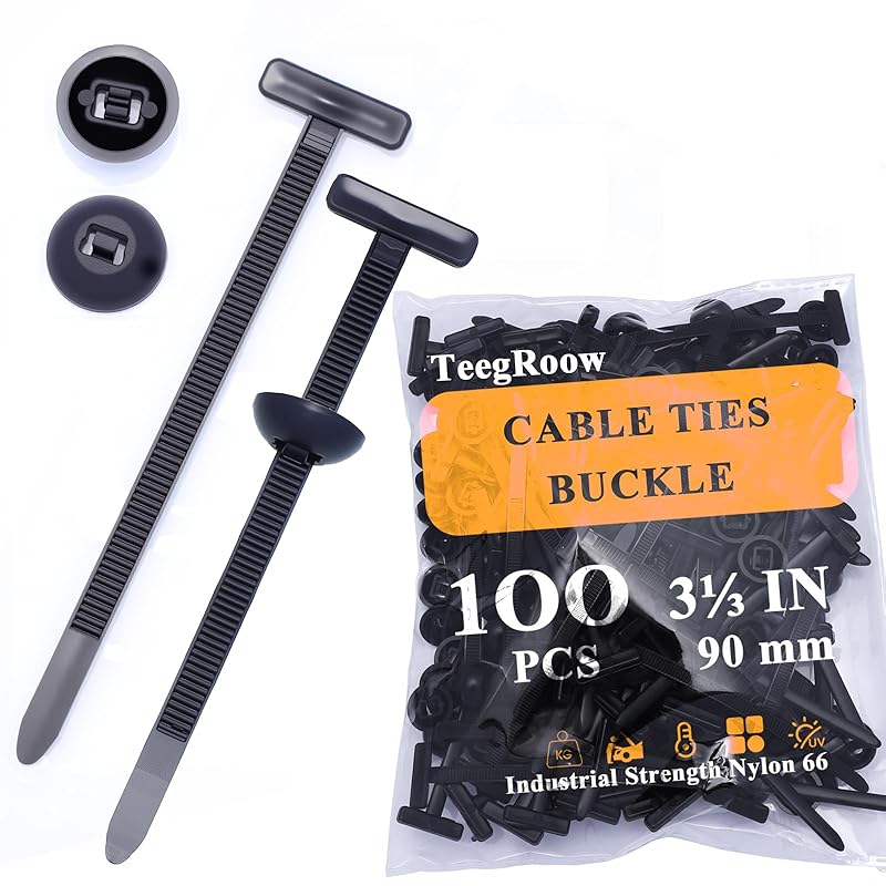 50 PCS Nylon Universal Cable Tie Buckles For Car - Automotive Zipper Clips, Plastic Rivets, Grip Auto Zip Tie Buckles, DIY Snap-Fit Ziptie Bumper