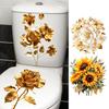 Pegatinas Florales para Inodoro Autoadhesivas para Pared de Baño DIY Extraíbles Impermeables Pegatina para Tapa de Asiento de Inodoro para Baño WC Decoración