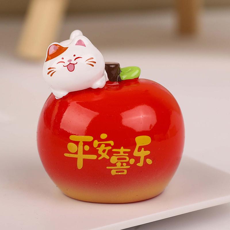 Fruits Cat Resin Art Piece Cute Desktop Ornament For Home And Celebration