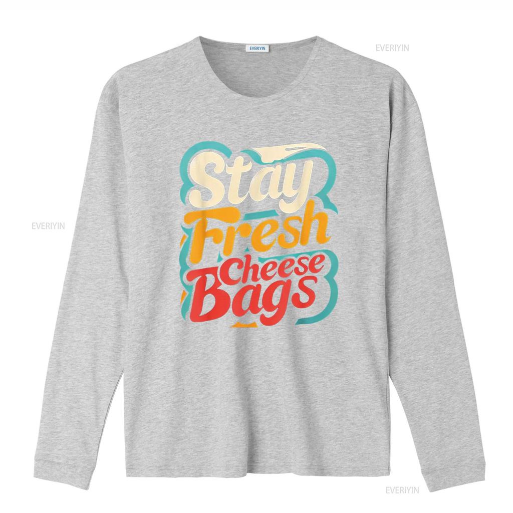 Stay Fresh Cheese Bags T Shirt vintage Washed homme Casual Stylish Unisex fashion Comfortable Soft Slightly designer clothes