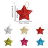 6pcs Glitter Golden Silver Star Christmas Ornament Star Embellishments Pendants for Xmas Tree Hanging Christmas Party Decoration