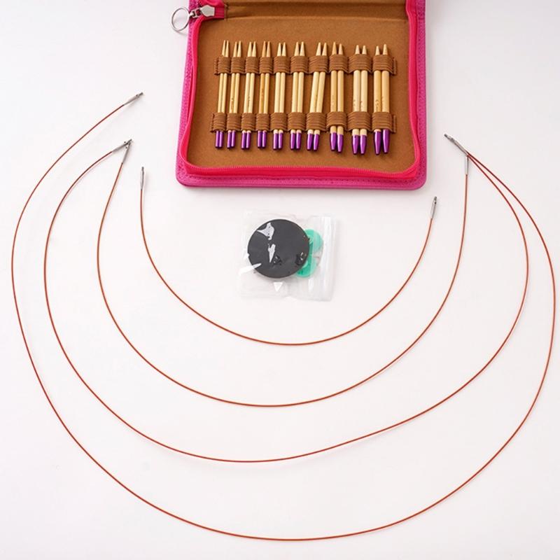 Circular Knitting Needle Set Bamboo Needle Interchangeable Crochet Hook Crochet Needle Knitting Art Tool for Crocheting