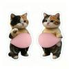 1Pair Cute 3D Animal Butt Stickers Cartoon Cat Anti Collision Sticker Soft Silicone Decal For Car Door Fridge Home Decoration