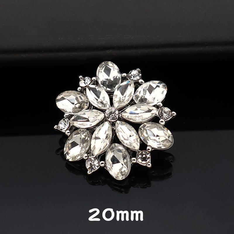 5 Stück High-End Metall Diamantenbesetzte Mantelknöpfe Kinder Pelzknöpfe Nerzknöpfe Mode Blütenblatt Strassknöpfe