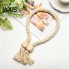 Easy Use Curtain Clips 1Pc Boho Magnetic Tieback, Twisted Rope Wooden Bead Decorative Fasteners Holders, Drapery Holdbacks for Bedroom