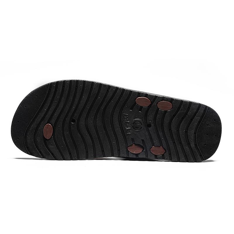Fashion Summer New PU Leather Flip Flops Casual Clip On Men's Shoes Beach Slippers Outdoor Breathable Comfortable Men Simple Sandals