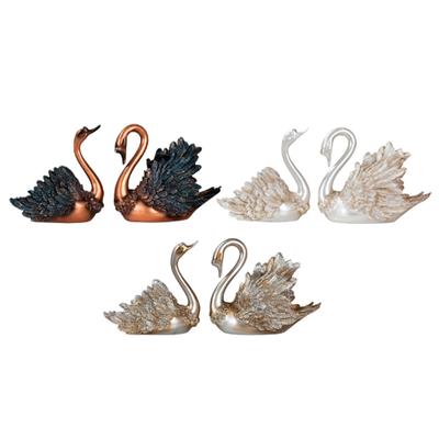 2 Stück Schwan Skulptur Elegante Sammlerstücke Modernes Einzugsgeschenk Schwan Figur für Büro Schrank Schlafzimmer Eingang Schreibtisch