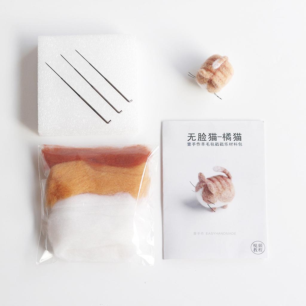 Wool Neddle Felting Poke Wool Handmade DIY Cat Dog Animal Material Bag For Beginner Diy Wool Needle Felting Craft Accessories