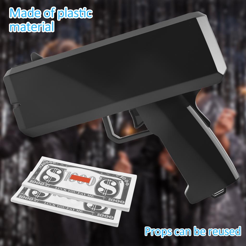 Handheld Shoot Money Gun Toys with 200 Props Fun Cash Raining Celebration Spray Tool Money Blower Machine Wedding Birthday Party