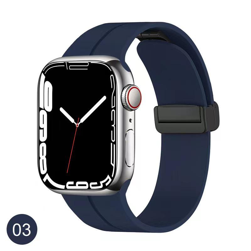 Magnetic Silicone Sport Band with Folding Buckle for iWatch/Apple Watch S10