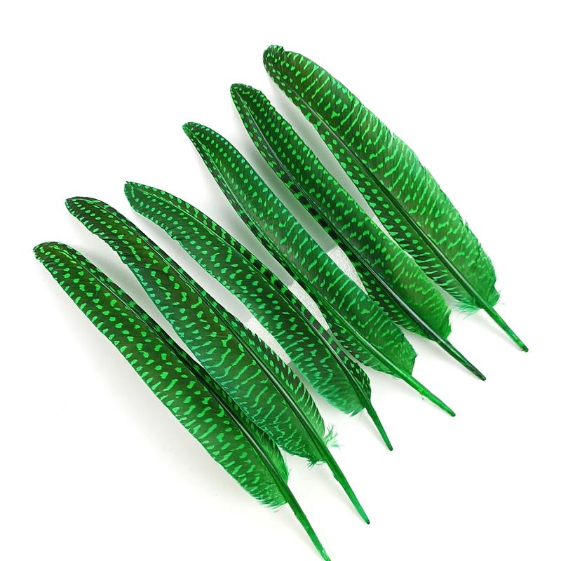 10Pcs/Lot 15-20cm Pheasant Feathers for Crafts Polka Dot Guinea Hen Flank Pearl Feather Headdress DIY Wedding Party Decoration
