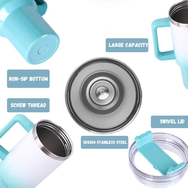 Thermos Bottiglia Arcobaleno 40oz Tazza Acciaio Inossidabile Termica Mantiene Freddo e Caldo Borraccia Con Manico Tazza Termica Auto Anti-perdita