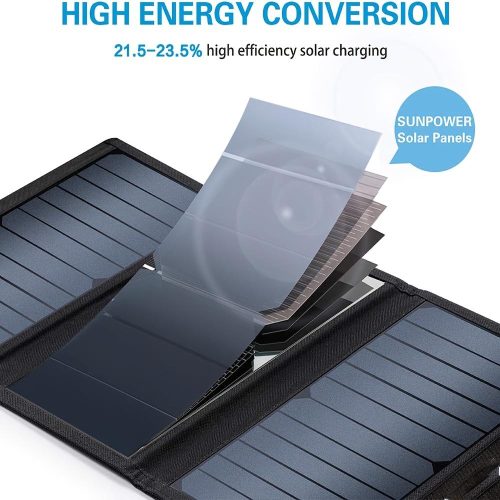 Portable Solar Charger, Solar Panel Charger Suitable for Mobile Phones, with Dual USB Output, Foldable Camping Solar Panel