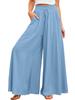 Euro-American Summer Wide-Leg High-Waisted Women's Culottes with Elastic Waistband