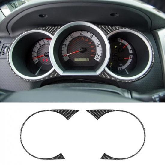2Pcs Carbon Fiber Interior Speedomter trument Cover Trim For Toyota Tacoma