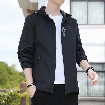 Męska Cienka Wiosna i Jesień Nowy Styl Męska Koreański Styl Slim Młodzieżowa z Kapturem Wszechstronna Casualowa Top Kurtka