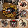 American Old School Black Panther Round Rug Polyester Area Gothic Home Decor Floor Mat Hand Wash Only Side Less Than Decoration