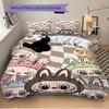 3Pcs Cute Bunny Characters Bedding Set Quilt Cover Pillowcase Home Christmas Xmas Halloween Gift 1 Duvet Cover 2 Pillowcase M928544