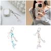 Dolphin and Heart/Bowknot Keychain Beaded Keyring Stylish Bag Phone Decoration Acrylic Decorative Bag Pendant for Her