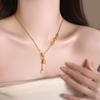 Fu character gourd pendant necklace new Chinese versatile collarbone chain niche fashion light luxury jewelry