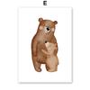 Boho Bear Fox Bird Tree Cabin Mushroom Flower Wall Art Canvas Painting Cartoon Posters And Prints Pictures Baby Kids Room Decor