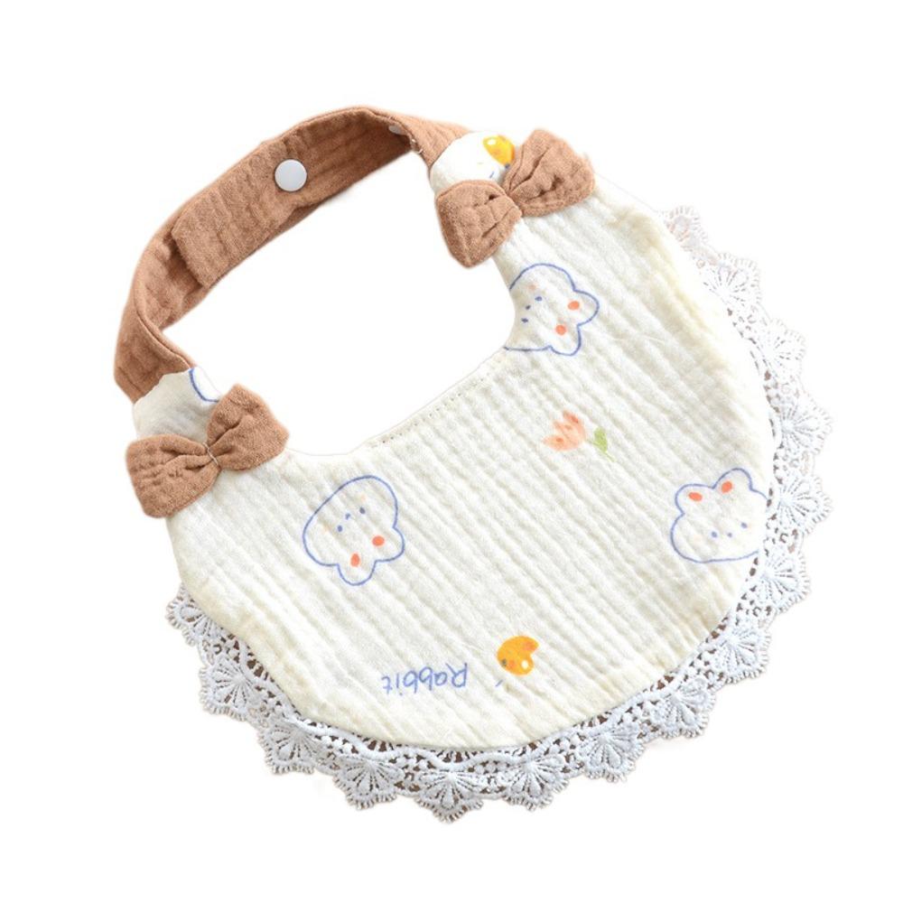 Soft Gauze Cotton Drool Towel Breathable Lace Bow Burp Cloth Baby Feeding  Bib  Nursing Essentials