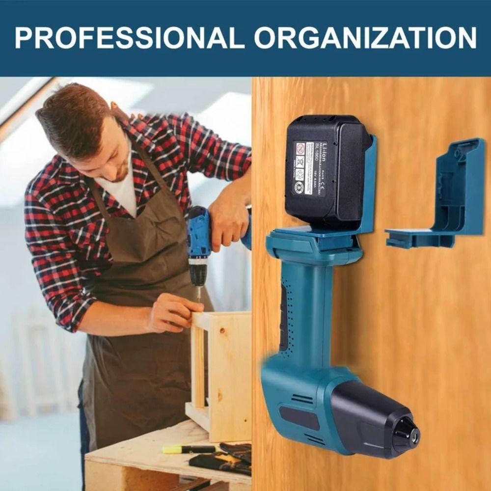 Handy Storage Rack Wall Holder Electric Tool Holder 2 IN 1 Battery Mount Holder  Home