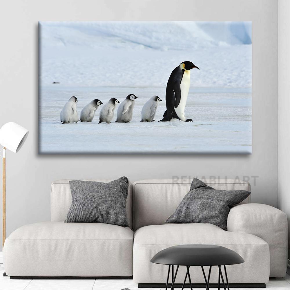 Modern Penguin Canvas Painting Wall Art Antarctic Creatures Animal Posters and Prints Wall Pictures for Living Room Decoration
