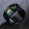 Herren Regenbogen Bunt Ring Gay Frauen Hohl Liebe Lesbisch Edelstahl Band Ringe Schmuck Geschenke