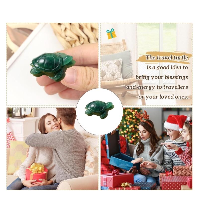 Turtles Pocket Hug Tokens Green Fluorite Turtles Statue Bring Wisdoms Calm the Spirit Keepsakes Happy New Years Gift