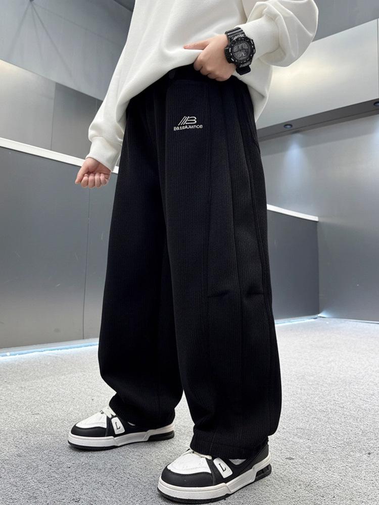 Corduroy Fleece-Lined Pants for Boys - New Autumn/Winter 2025 Style, Straight-Leg, Casual.