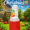 7FT Giant Holiday Lighting With LED Lights Christmas Inflatable Santa House Elf Xmas Yard Lawn Supplies Home Party Ornaments